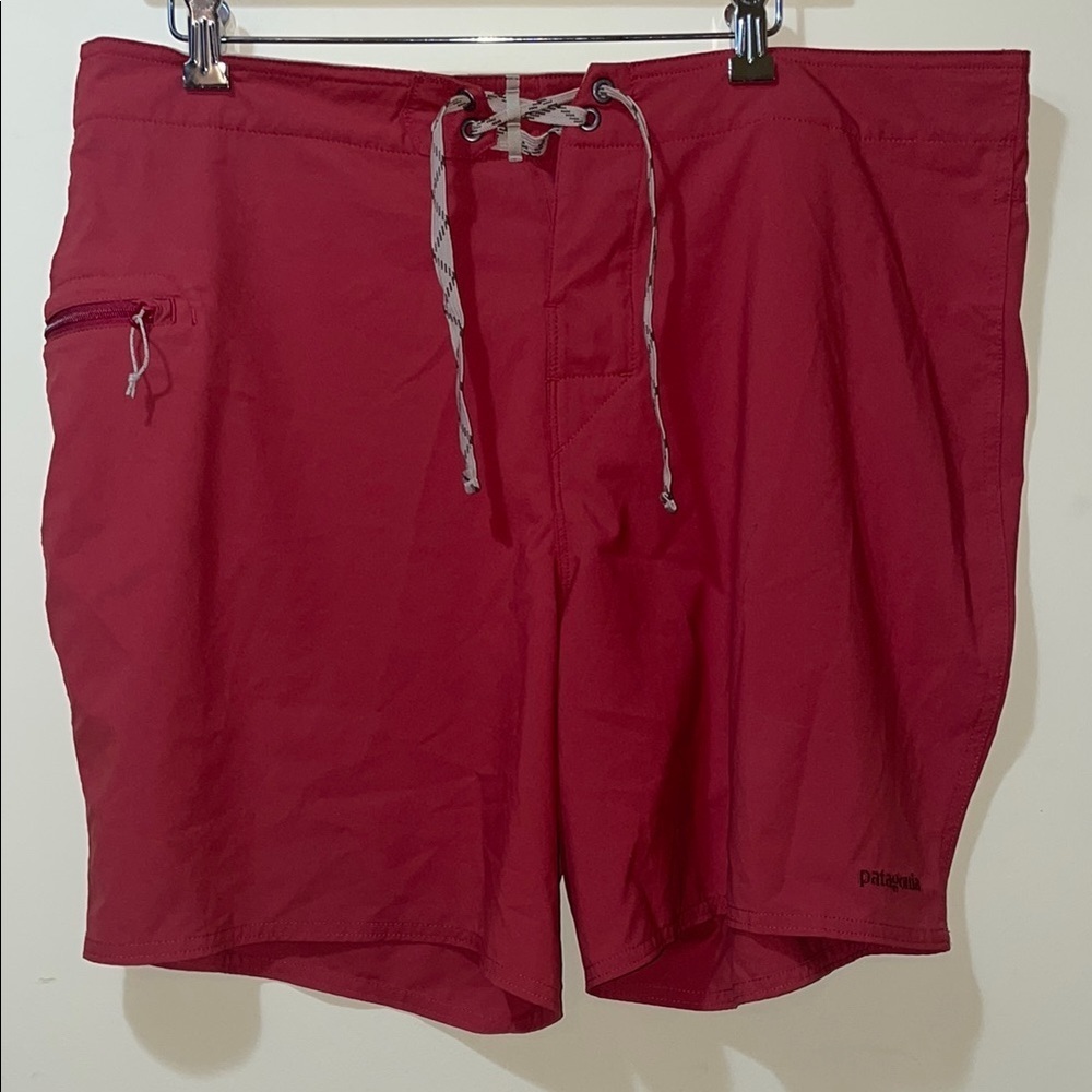 Mens Patagonia Nylon Outdoor Zip Pocket Board Logo Shorts
